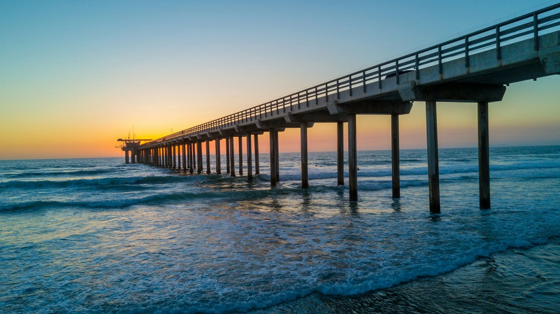 San Diego pier at sunset
